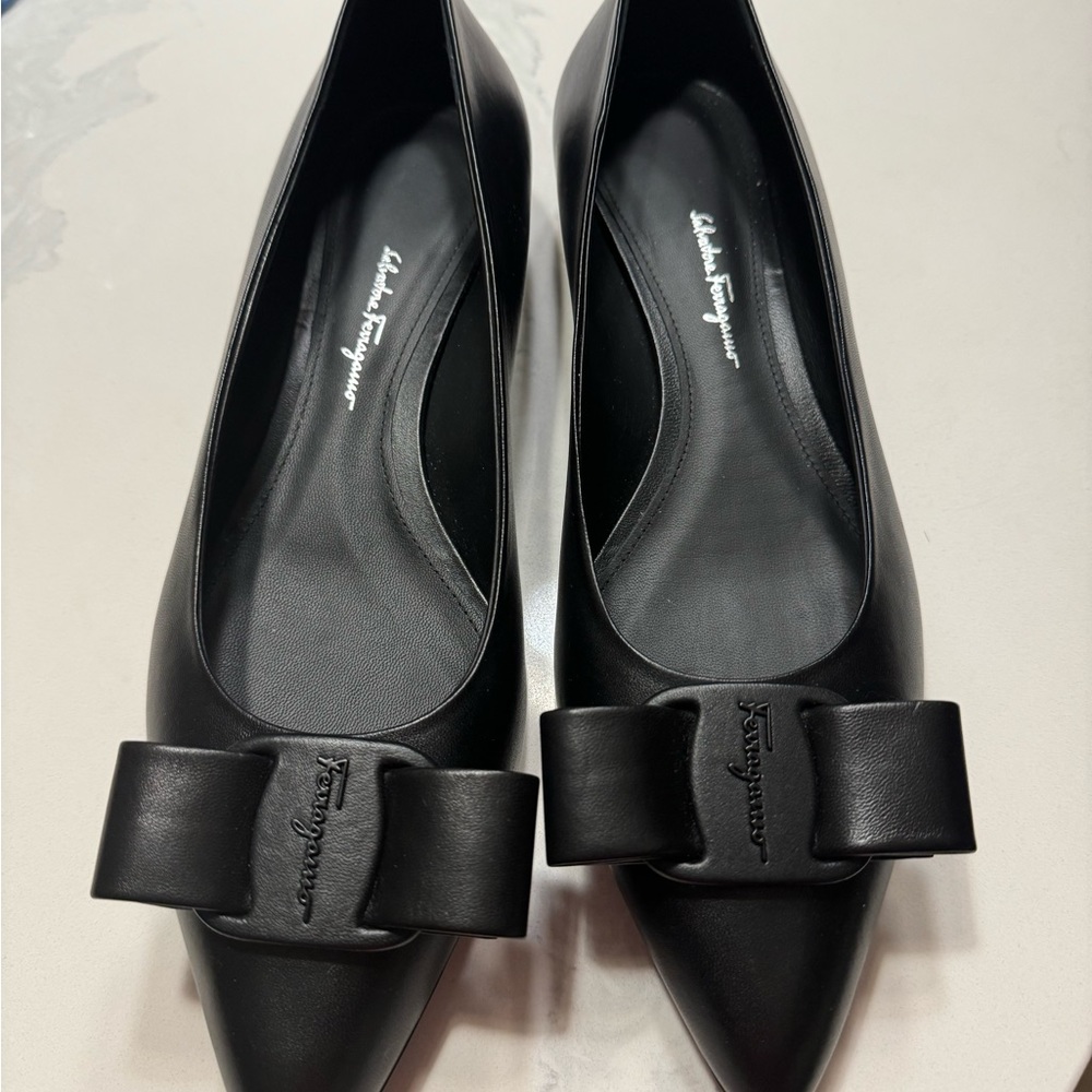Salvatore Ferragamo black shoes new, size 11 us